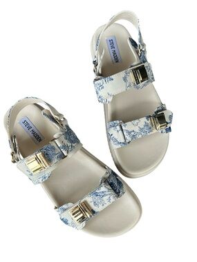 Steve Madden Marnie Sandals, Ivory/blue, size 11, NWOT